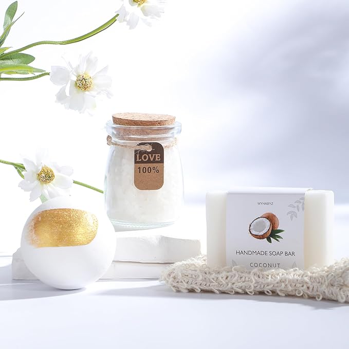 Coconut Spa Gifts for Women Birthday Self Care Kit Christmas Gifts Basket Thank You Relaxing Bath Sets for Moms Friends Co-worker Daughter Girlfriend Grandma Sister Teacher Daughter-in-Law