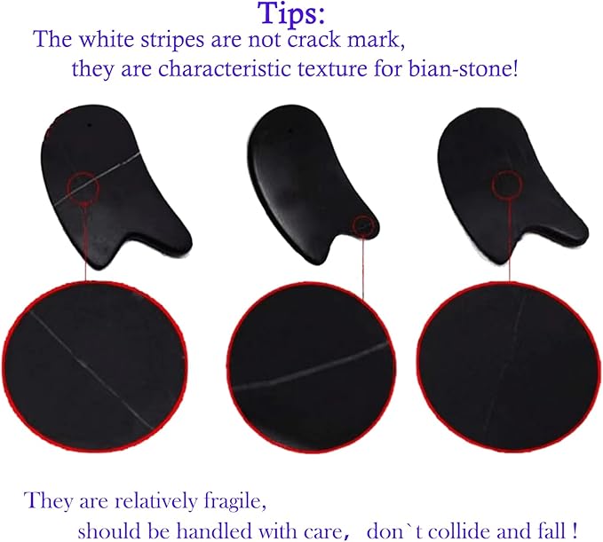 LLY Multifunctional Scraping Massage Tools. Natural Black sibin bian Stone. Beauty & Health Care,Relieve Wrinkles,Muscle and acupoint Massage (Mushroom Scraping Massager 2 Pack)