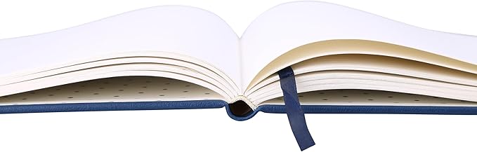 Eccolo Large Lined Journal Notebook, Hardbound Cover, Writing Journal, 256 Ruled Ivory Pages, Ribbon Bookmark, Lay Flat, Desk Size, Make Yourself A Priority (Navy Blue, 8x10 inches)