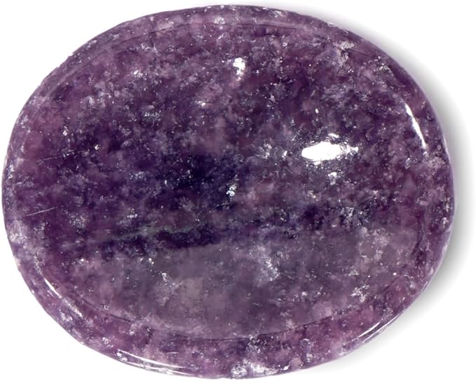 L PEDRA & CRYSTAL Worry Stone A Handheld Comfort to Ease Stress, Enhance Focus, and Promote Inner Peace (Lepidolite Worry)