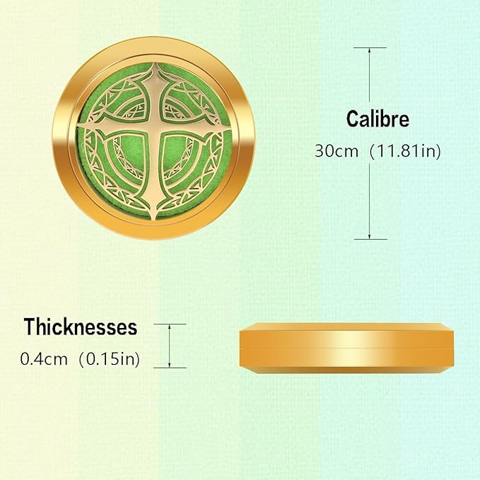 Aromatherapy Diffuser Necklace-Cross Essential Oil Necklace,Aromatherapy Diffuser Pendant for Men and Women,Portable,Suitable for Yoga,Meditation,Travel,Stress Relief Gift(Gold 30mm)