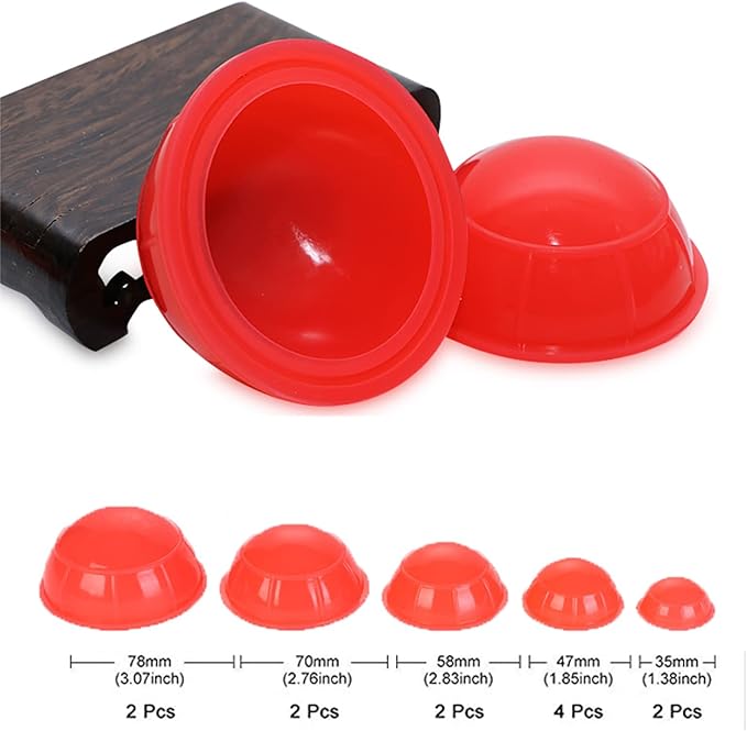 12 Piece Cupping Set Vacuum Cupping Therapy Set Stronger Suction for Myofascial Massage, Muscle, Nerve, Joint Pain Relief Facial Body Massage, Pain Relief, Muscle Relaxation Joint Pain(Red