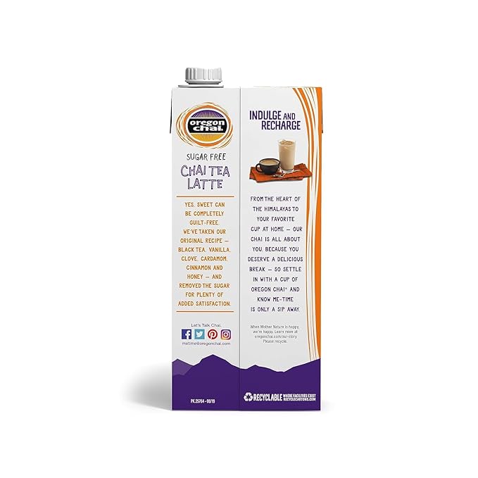 Oregon Chai Sugar Free Chai Concentrate, 32 Fluid Ounce (Pack of 6)