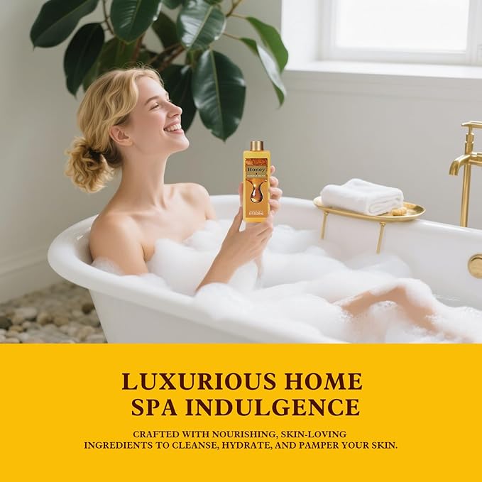 Gifts for Women, Honey Spa Gift Basket for Women, Bath Set with Golden Bath Bombs & Skin-Repairing Butter, Anniversary Gifts for Her, Wife, Girlfriend
