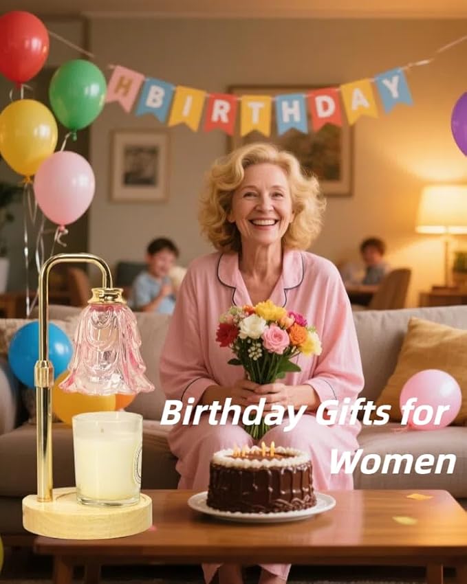 Candle Warmer Lamp with Timer, Adjustable Height and Dimmable, Birthday Christmas Gifts for Women, Mothers Day Gifts for Mom, Unique House Warming Gifts New Home Decor(Pink)