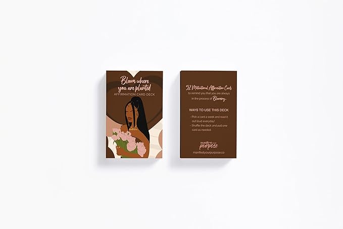 Affirmations for Black Women - Bloom Where You Are Planted Affirmation Card Deck, 52 positive affirmation cards, Daily Affirmations for Black Women