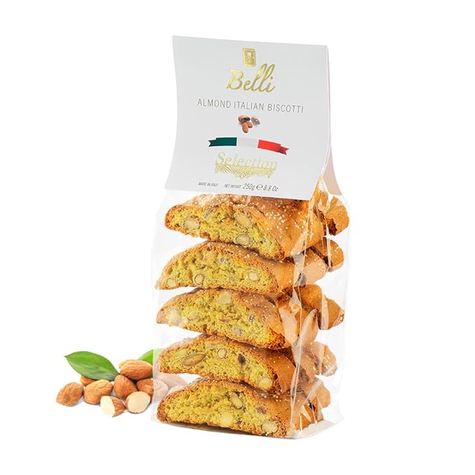 Italian Almond Biscotti | Made in Tuscany, Italy | Belli Traditional Semi Soft Biscuits