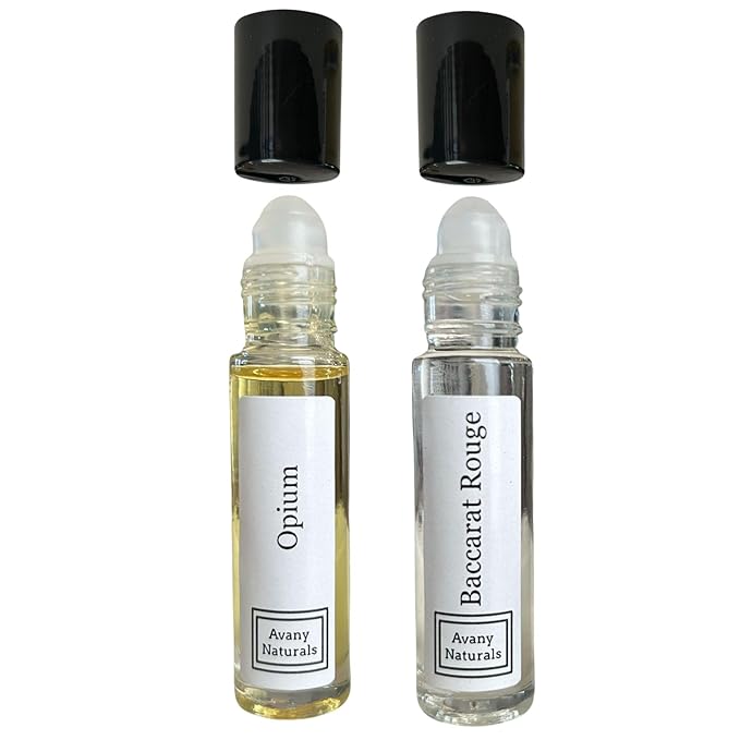 2 Pc Perfume Sampler Set - Mini Perfumed Body Oil for Women, Rollerball Fragrance Oil, Small Samples (Set #4)