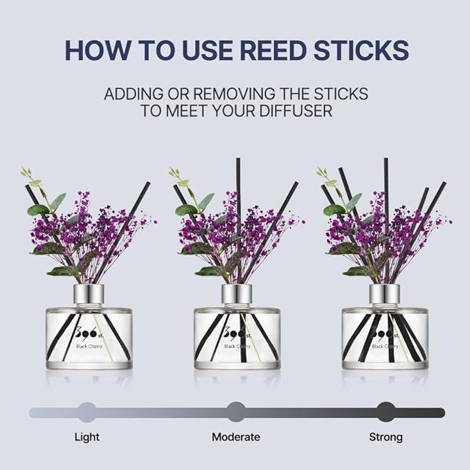 396 st. Preserved Baby's Breath Flower Reed Diffuser, Vanilla Lavender, 200ml(6.7oz) / Reed Diffuser Sets, Home Fragrance, Scented Oils, Home & Bathroom Décor