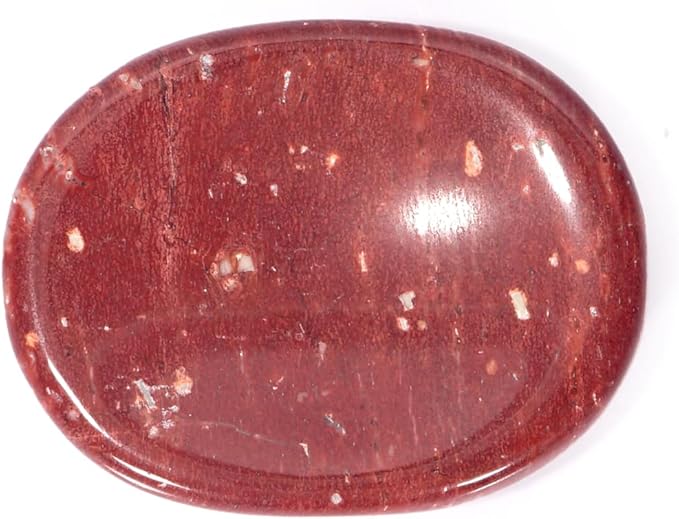 L PEDRA & CRYSTAL Worry Stone A Handheld Comfort to Ease Stress, Enhance Focus, and Promote Inner Peace (Red Jasper Worry Stone)