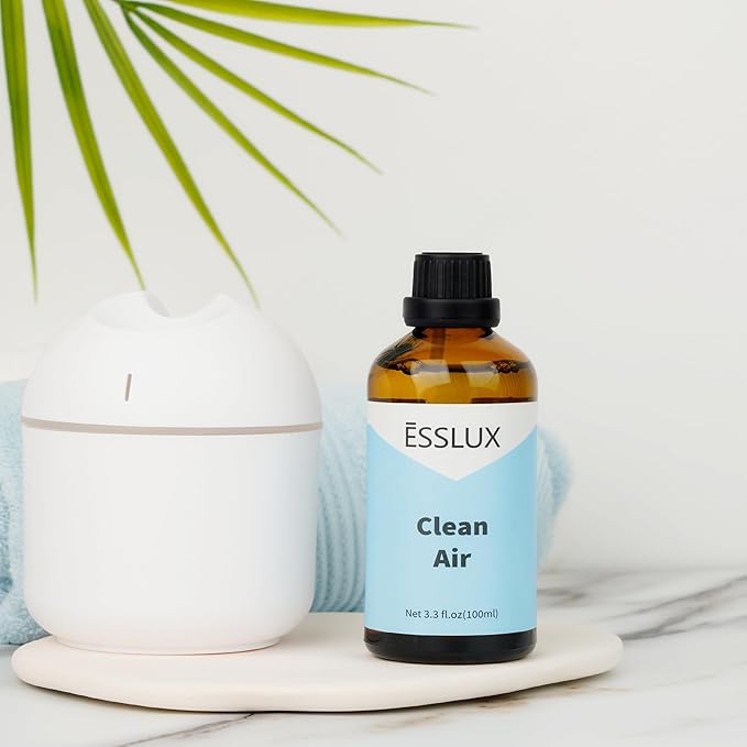 Clean Air Fragrance Oil, ESSLUX Large Single Scented Oils 100 ml (3.3 oz), Fresh Aromatherapy Essential Oils for Home for Diffuser, Massage, Soap, Candle Making Scents