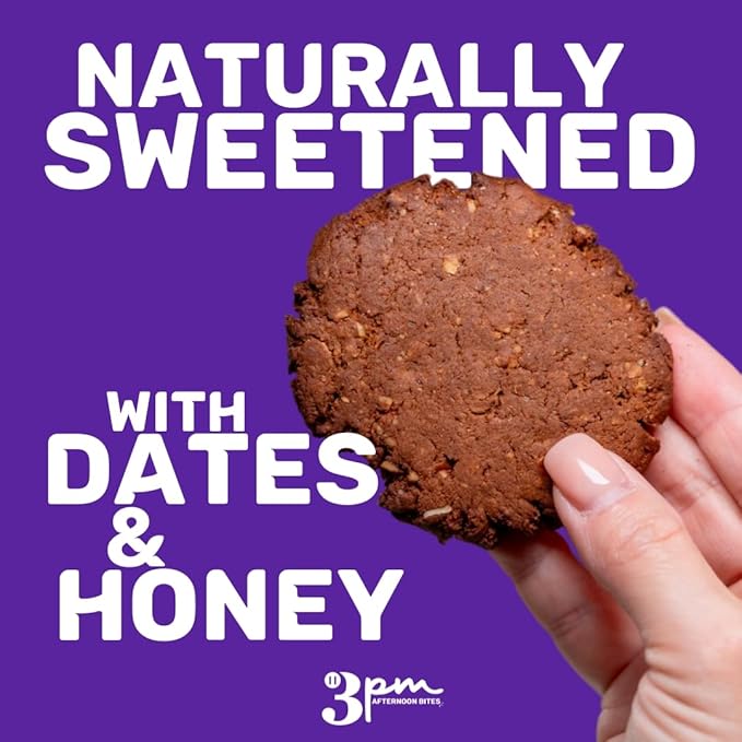 3PM Afternoon Bites Dark Chocolate Almond Functional Cookies, 15 Cookie Value Pack, Contains Protein, Postbiotics, Green Tea Extract