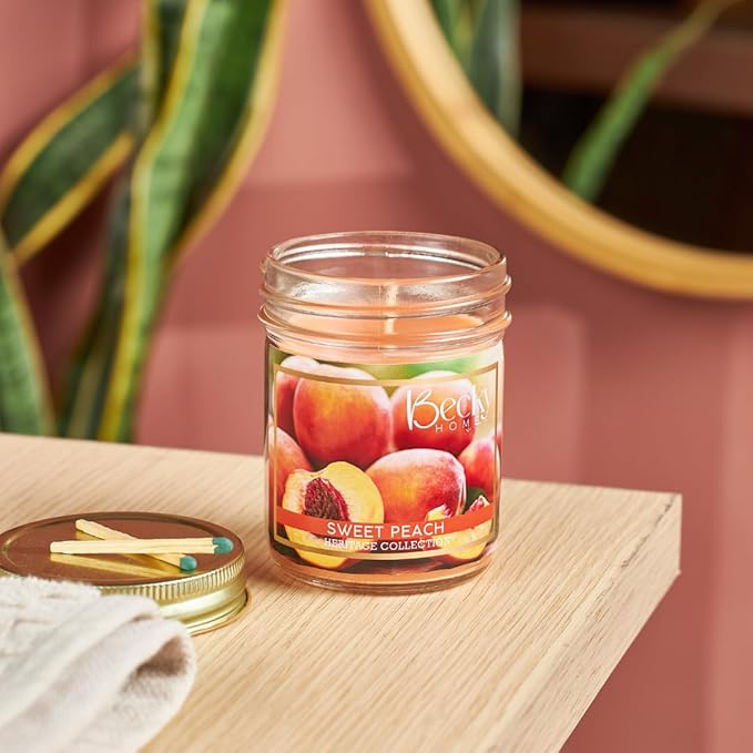 8oz Peach Scented Candles for Home, 45 Hrs Soy Wax Candle, Peach Candle for Stress Relief, Fall Candles, Candle Gifts for Men and Women