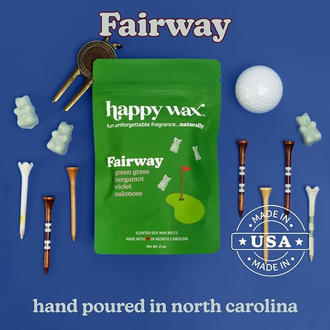 Happy Wax Country Club Mix Premium Scented Natural, Non Toxic Soy Wax Melts – 6 Total Oz. of Scented Wax Melts. Includes: Match Point, Bourbon and Wood, and Fairway