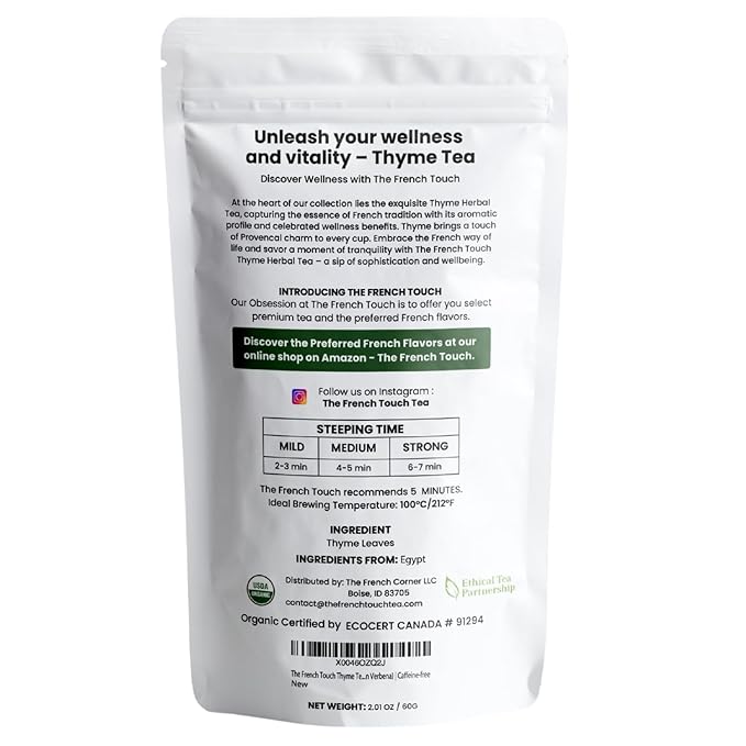 The French Touch Chamomile Tea ORGANIC | 1.5g x 30 Pyramid Bags |100% Certified USDA Organic | Plant based tea bags | Select Premium Tea | Whole Flower (Chamomile) | Caffeine-free