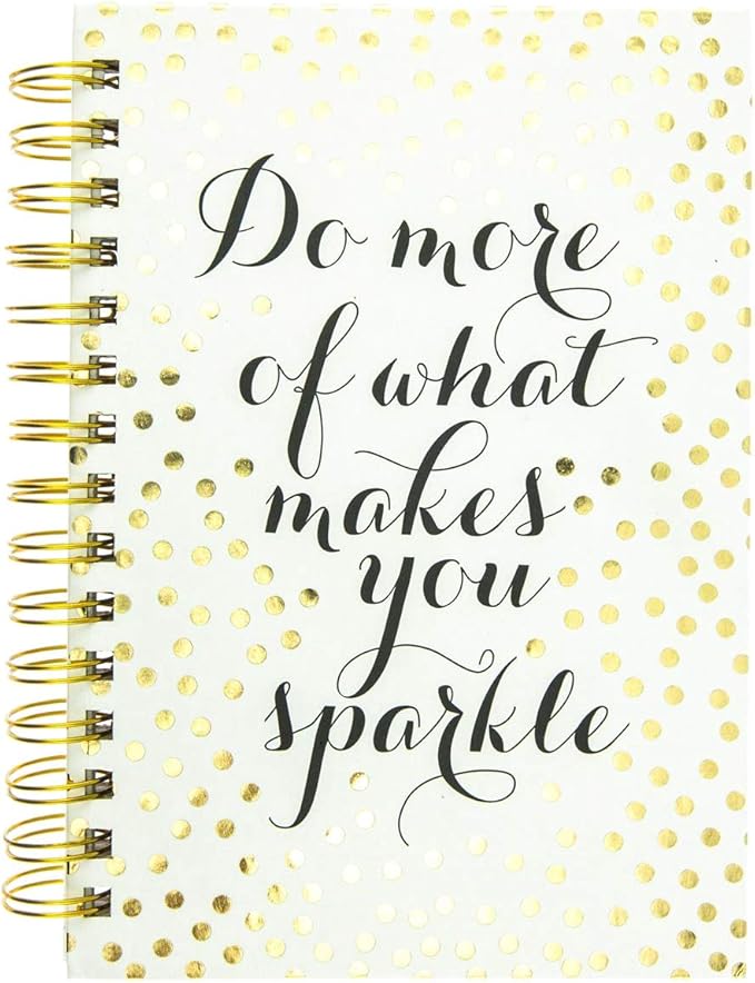 Graphique Designer Notebooks - "Do More of What Makes You Sparkle" - Spiral Bound Writing Journals for Offices, Schools, Classrooms, and More - Hard Cover with 160 Ruled Pages (6.25" x 8.25")