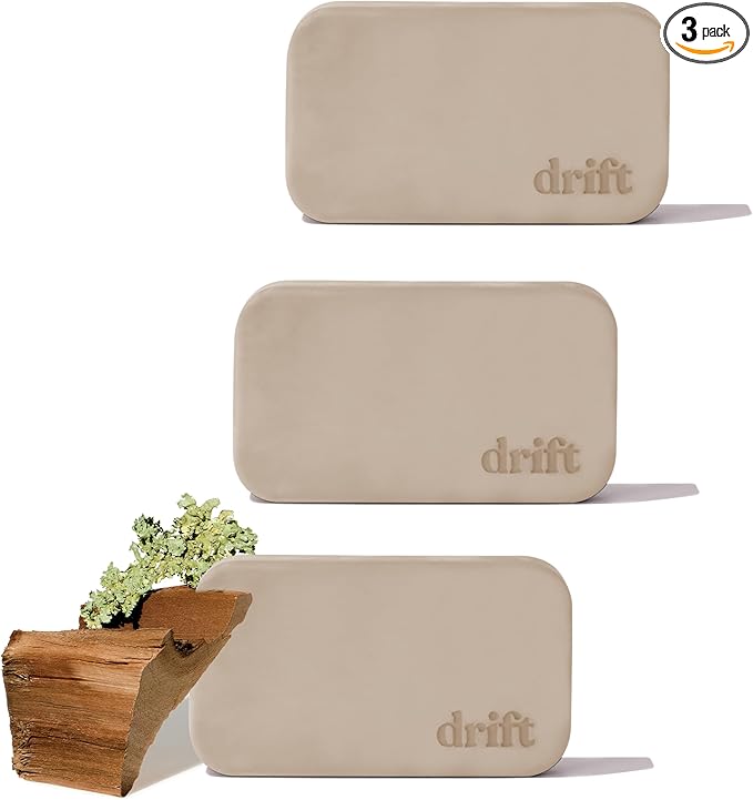 Drift Car Air Freshener - The Original Stone Air Freshener - Car Odor Eliminator - Long Lasting Scent - Metal Clip - Essential Oils - Clean Ingredients - Teak Scent 3 Pack Refill - NO CLIP INCLUDED