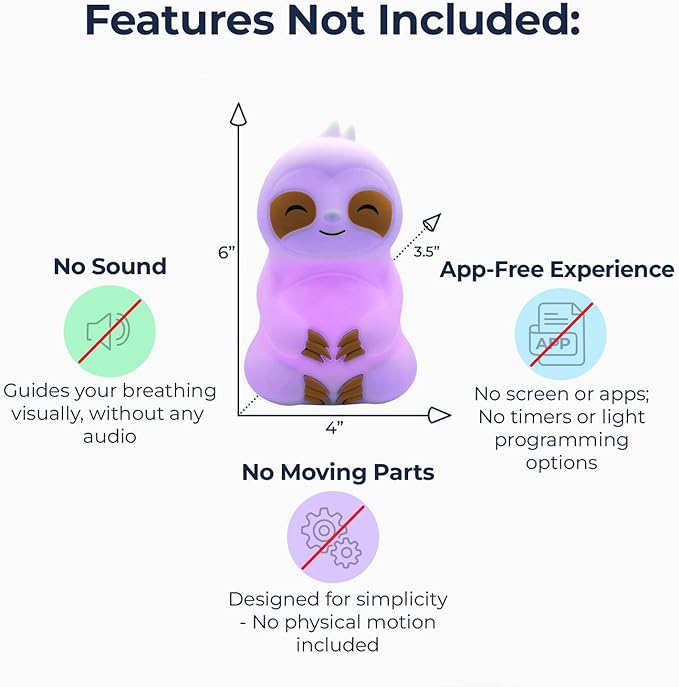 Mindsight 'Breathing Buddha' Slow-It-Down Sloth Guided Visual Meditation Tool for Mindfulness | Slow Your Breathing & Calm Your Mind for Stress & Anxiety Relief | Perfect for Adults & Kids
