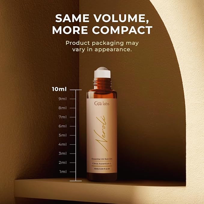 Gya Labs Neroli Essential Oil Roll On - 0.34 Fl Oz - Travel Size Roller for Camping, Skin, Aromatherapy Relief, Convenience