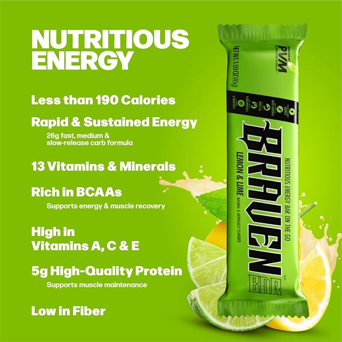 Braven Bar Variety Pack Energy Bars (1.59 oz, Pack of 10) – Energy Chews with 5g Protein – On-the-Go Snacks for Running, Hiking, and Sports - Gluten Free Snacks for Sustained Boost