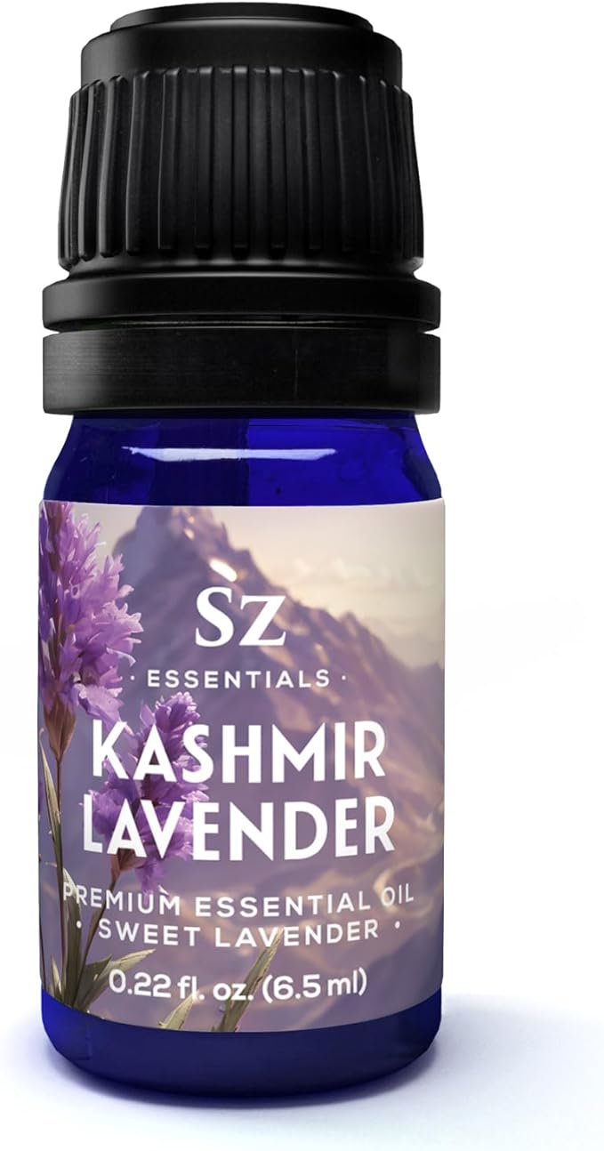 Kashmir Lavender Essential Oil β 100% Pure & Undiluted β Sweet Floral Scent for Relaxation, Aromatherapy, Self-Care, Natural Perfumery β Vegan & Therapeutic β 0.22 fl oz (6.5 mL)