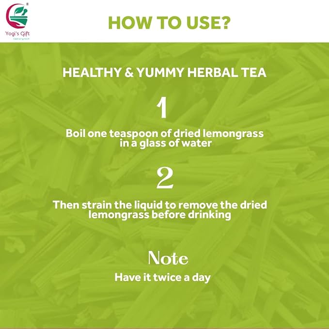 Dried Lemongrass 4 oz | Cut and Sifted Loose Leaf | Aroma Rich Lemon Grass | by Yogi's Gift ®