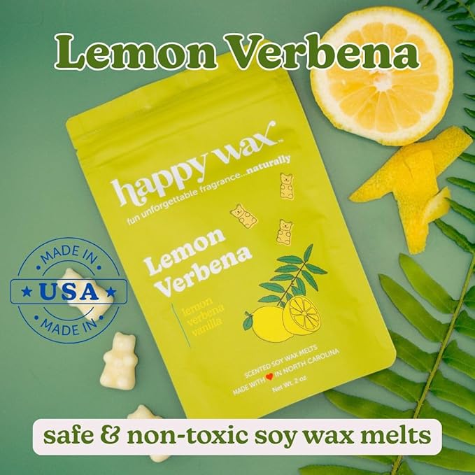 Happy Wax Fan Favorites Collection Scented Natural Soy Wax Melts – 6 Total Oz. of Scented Wax Melts, Collection Includes Lemon Verbena, Coastal Tide and Eucalyptus Spearmint