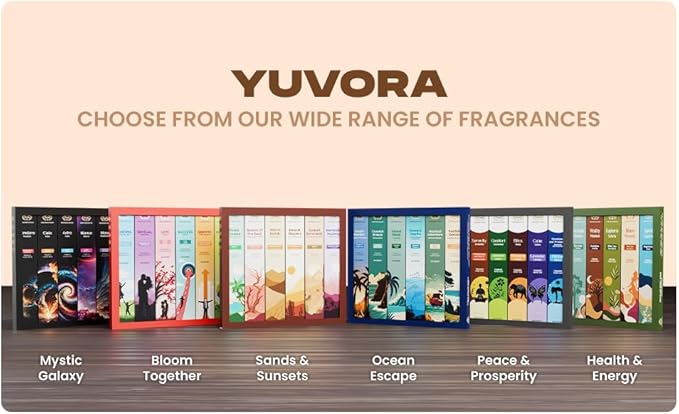 Aromatic Incense Sticks Gift Set – 120 Natural & Non-Toxic Incense Sticks | 6 Soothing Scents | Home, Meditation, Relaxation & Yoga | Free Incense Holder | Inciensos - Gifts for Women