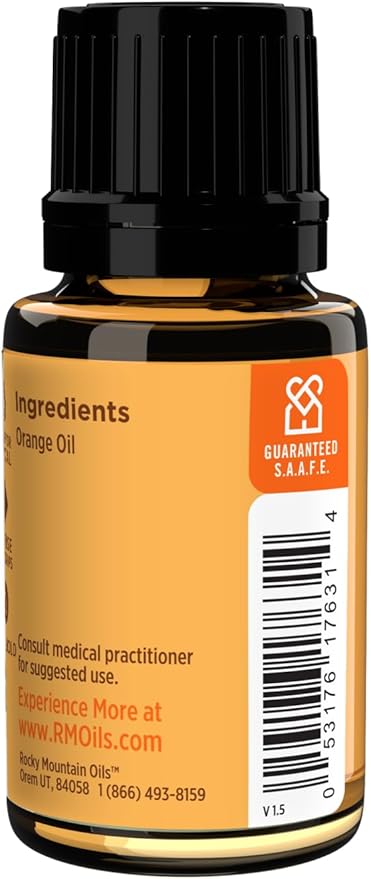 Rocky Mountain Oils Orange Essential Oil - 100% Pure and Natural Aromatherapy Essential Oils for Diffusers, Topical, and Home - 15ml