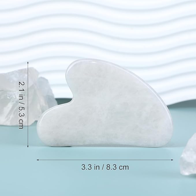 Guasha Tool for Face: White Jade Gua Sha Facial Tools - Gua Sha Stone for Face and Body Skin Massage - Guasha Jade Stone Scraping Massager for SPA Acupuncture, Therapy Trigger Point Treatment