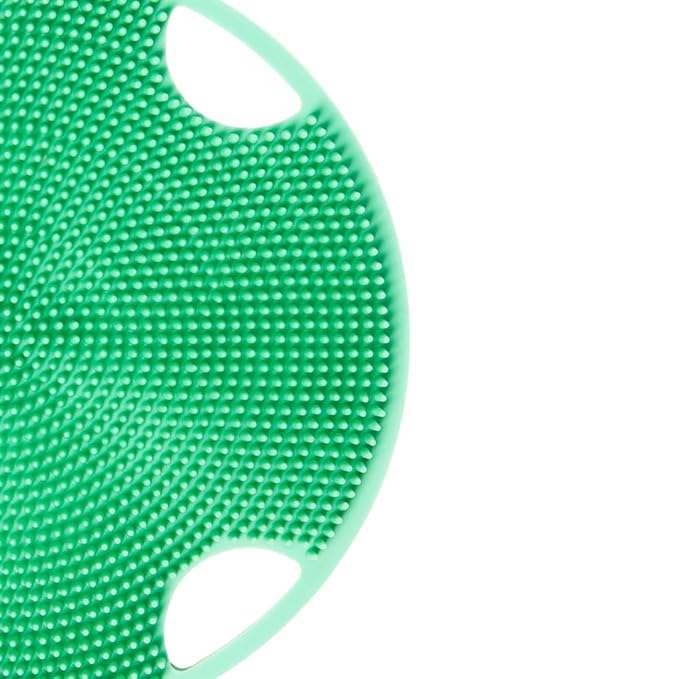 Boie USA Flat Body Scrubber - Soft Silicone-Like Exfoliating Shower Scrubber & Body Cleansing Brush - Stick-to-Wall Loofah Replacement - Antimicrobial Body Exfoliator for All Skin Types (Mint)