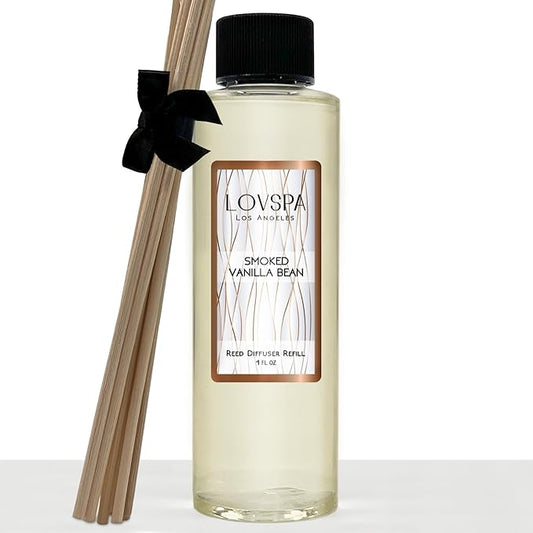 LOVSPA Smoked Vanilla Diffuser Oil - Luxury Essential Oils for Diffuser Refill & Air Freshener Room Spray - Long-Lasting & Natural Home Fragrance, Scented Oil for Diffusers, USA Made, 4oz