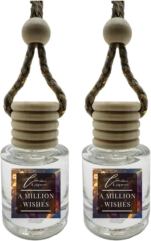 Car Air Freshener Diffuser – 2 Pack Hanging Air Freshener Diffuser (.34 Oz, A Million Wishes)