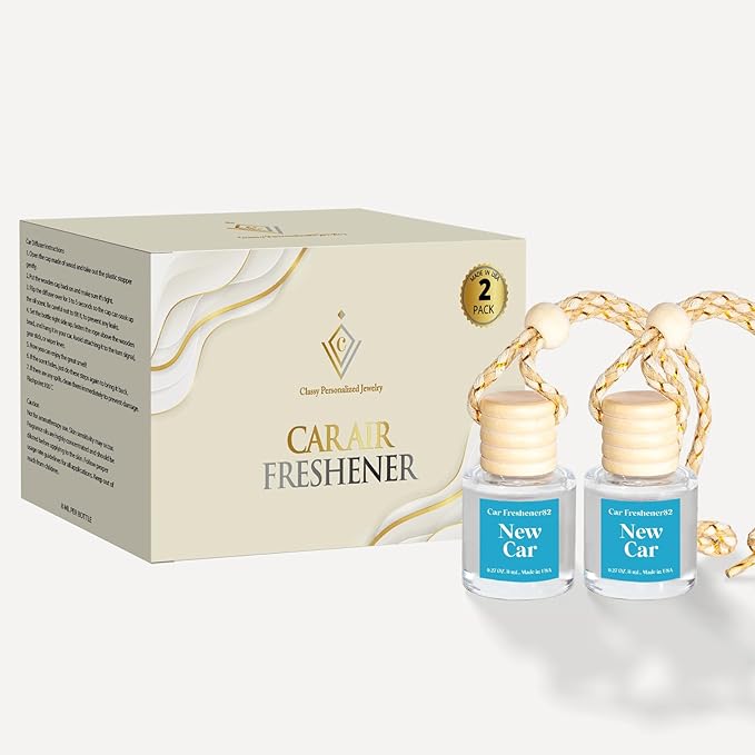 Car Air Freshener Hanging 2 Pack, Car Essential Oil Diffuser, New Car Car Air Freshener, Car Fresheners Cute,45+ days Long Lasting for Women, Made in USA