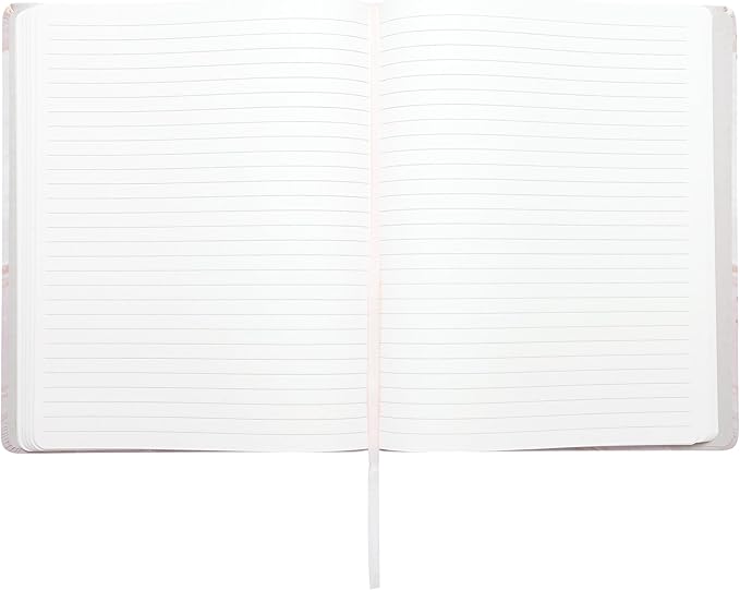 Eccolo Large Lined Journal Notebook, Hardbound Cover, Writing Journal, 256 Ruled White Pages, Ribbon Bookmark, Lay Flat, Desk Size for Work or School, Gold Foil Marble (Pink, 8x10 inches)