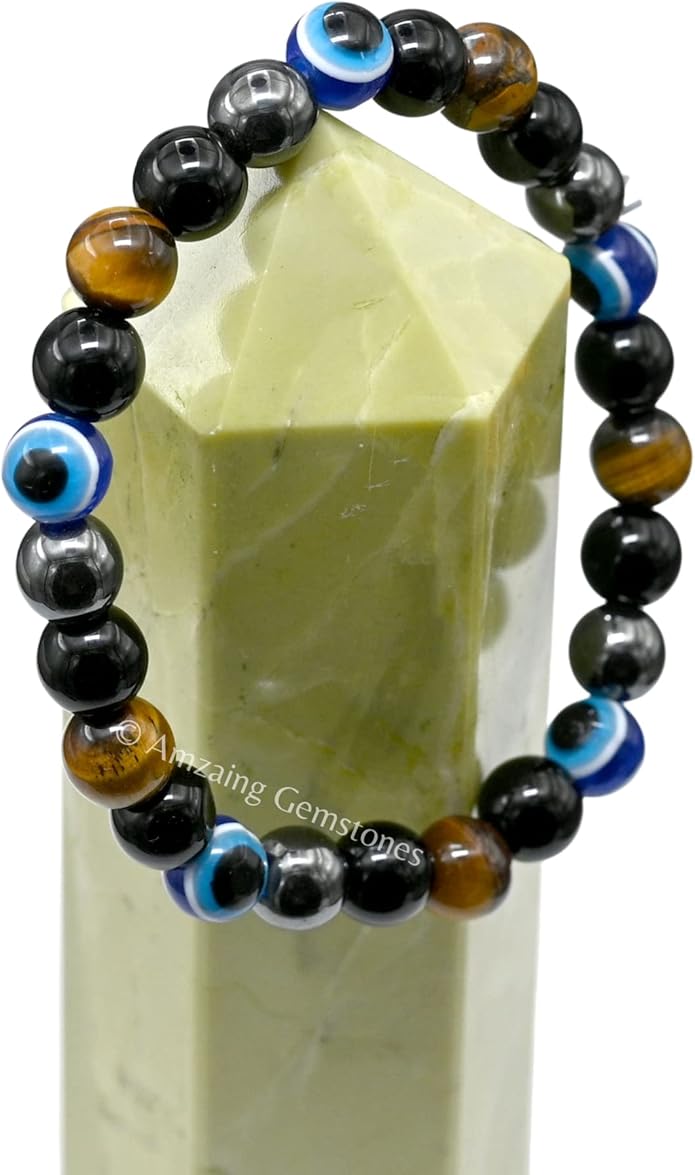 Natural Healing Crystal Bracelet for Women - Mens Bracelet Energy Balancing Gemstones Set - Adjustable Stone Bead Bracelet for Men and Women - Chakra Crystal Therapy Accessory, Meditation