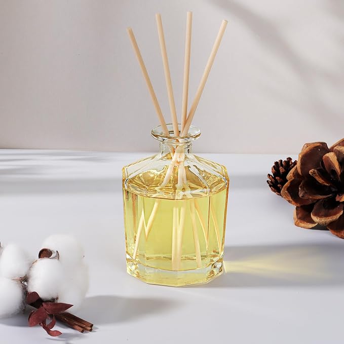 L'odeur Vill Reed Diffuser, 8.5 Oz(250ml) Fresh Linen Bathroom Diffuser with 10 Sticks, Scented Diffuser Home Fragrance Essential Oil Reed Diffuser Set for Home Large Rooms Bathroom Shelf Decor