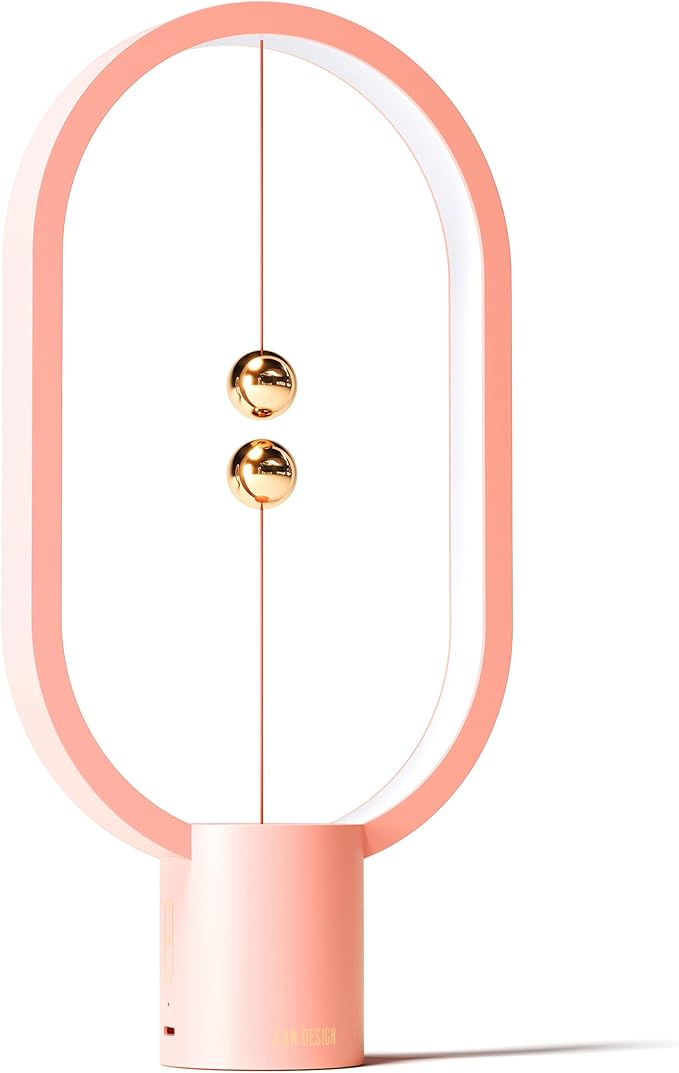 Heng Balance Light, USB Powered LED Table lamp, Creative, Magnetic Switch Night Light, dimmable Eye Protection Table lamp, Used for Gifts, Decoration Bedside, Dormitory and Office(Pink)