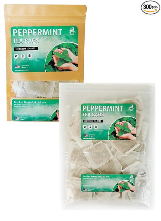 TeaDreamTea Peppermint Tea - Mint Tea Bags - Alleviates Digestive Discomfort | Herbal Tea - Aromatic & Caffeine Free - Bulk (300 Teabags)