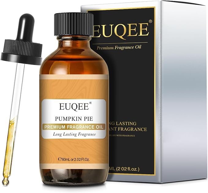 EUQEE Pumpkin Pie Fragrance Oil, Premium Pumpkin Pie Scented Essential Oils with Glass Dropper for Soap & Candle Making, Bath Bombs (2.02 Fl oz/60 ml)
