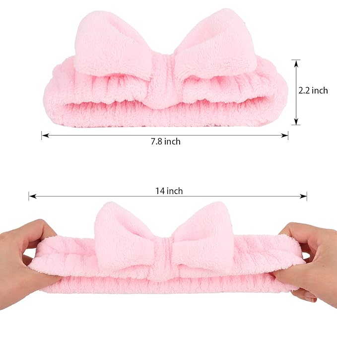 AMCAMI 8 Pack Skincare Spa Headband for Washing Face Makeup Face Wash Headband for Women Facial Towel Hairbands Spa Party Supplies for Girls Women