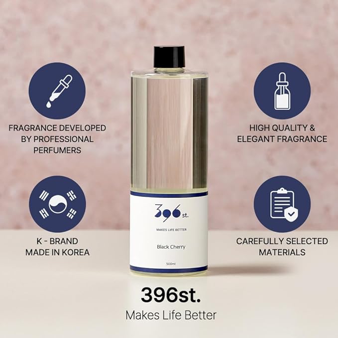 396 st. Reed Diffuser Oil Refill, WhiteMusk, 16.9oz(500ml), 10 Fiber Reed Sticks/Home Fragrance, Scented Oil Refills, Oils for Reed Diffuser, Home Décor