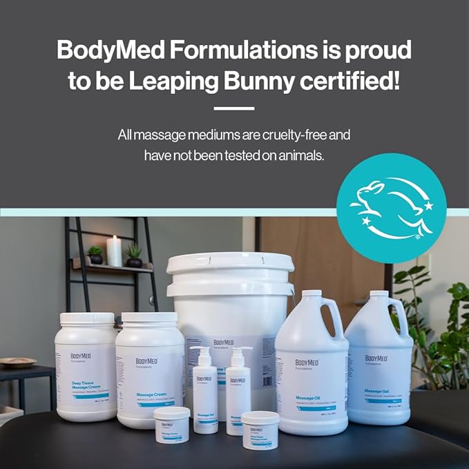 BodyMed Formulations Massage Oil, 5 gal. – Fragrance-Free, All-Natural Oil for Massage Therapy – Leaping Bunny Certified – with Arnica Extract & Jojoba – Non-Staining, & Paraben Free
