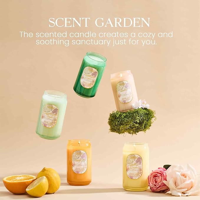 M&SENSE Vaillna Candles for Home Scented, 10.6 Oz Soy Wax Candles Non Toxic Jar Candle Up to 60 Hours Long Burning Home Fragrance Gift for Stress Relief, Meditation, Yoga