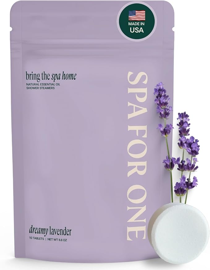 Shower Steamers Aromatherapy 10 Pack - Made in USA with Natural Essentials Oils for Christmas Stocking Stuffers, Birthday Gifts for Women and Men, White Elephant, Relaxation - Lavender