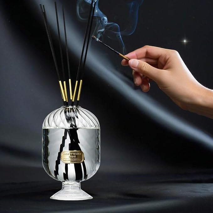 Reed Diffuser Set, Pretty Valley Home Diffuser 200Ml / 6.76 fl OZ Gift Box - Includes Reed Diffuser Sticks, Long Lasting Fragrance Oil and Glass Bottle for Office Living Room Decor (Magnolia Orchid)