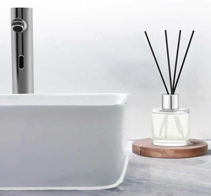 3 Pack Fragrance Reed Diffusers, 50ML Clean Linen Cotton Citrus Orange Aromatherapy Diffuser Set with 12 Black Fiber Sticks,Air Freshener for Bedroom Bathroom Office