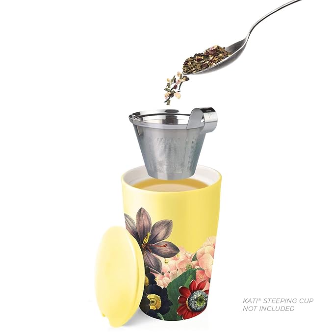 Tea Forte Wildflower Honey Citrus Premium Organic Loose Leaf Caffeinated Green Tea Blend Canister, Makes 35-50 Cups