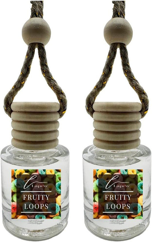 Car Air Freshener Diffuser – 2 Pack Hanging Air Freshener Diffuser (.34 Oz, Fruity Loops)