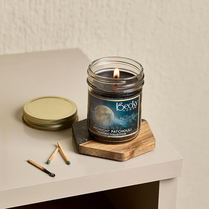 8oz Patchouli Scented Candles for Home, 45 Hrs Soy Wax Candle for Stress Relief, House Aromatherapy Candle Fall Gifts for Men and Women